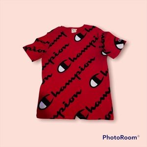 Red champion shirt